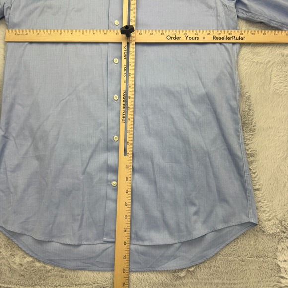 Suitsupply Dress Shirt Mens 16.5 Blue Cotton Two Ply Rounded Cuff Button Down - Picture 6 of 8